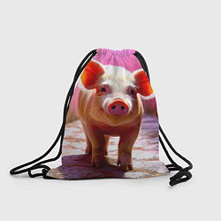 Рюкзак-мешок Поросенок в розовом, цвет: 3D-принт
