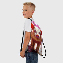 Рюкзак-мешок Поросенок в розовом, цвет: 3D-принт — фото 2