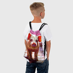 Рюкзак-мешок Поросенок в розовом, цвет: 3D-принт — фото 2