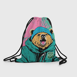 Мешок для обуви Злой медведь в зимней одежде