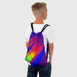 Рюкзак-мешок Красно-синий с полосами градиент, цвет: 3D-принт — фото 2