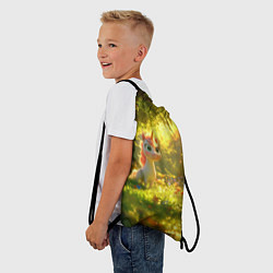 Рюкзак-мешок Единорог в летнем лесу, цвет: 3D-принт — фото 2