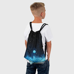 Рюкзак-мешок Синяя светящееся краска, цвет: 3D-принт — фото 2