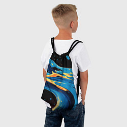 Рюкзак-мешок Синяя волна из красок, цвет: 3D-принт — фото 2