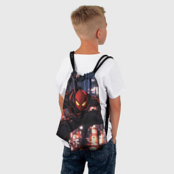 Рюкзак-мешок Человек паук в черном, цвет: 3D-принт — фото 2