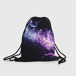 Рюкзак-мешок Фиолетово-синяя абстрактная волна, цвет: 3D-принт