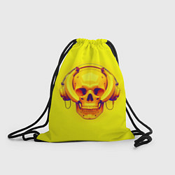 Рюкзак-мешок Yellow bananas skull - cyberpunk, цвет: 3D-принт
