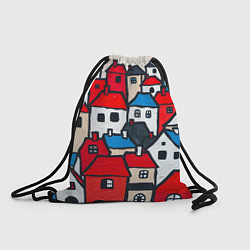 Мешок для обуви Красные и белые домики