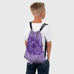 Рюкзак-мешок Штурвал в розах, цвет: 3D-принт — фото 2