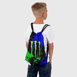 Рюкзак-мешок Monster energy кислотный огонь, цвет: 3D-принт — фото 2