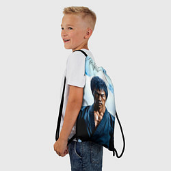Рюкзак-мешок Брюс Ли в дыму, цвет: 3D-принт — фото 2