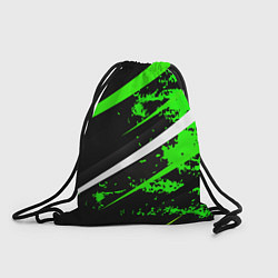 Рюкзак-мешок Color black and green, цвет: 3D-принт
