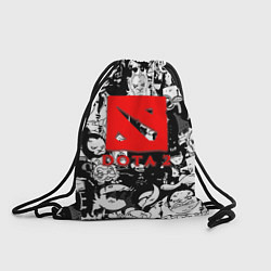 Рюкзак-мешок Dota черно белые персонажи, цвет: 3D-принт