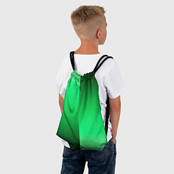 Рюкзак-мешок Чёрно-зелёный градиент пополам, цвет: 3D-принт — фото 2