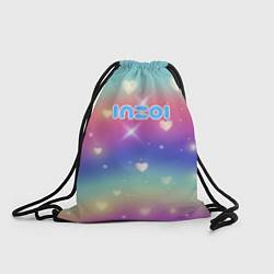 Рюкзак-мешок Inzoi радужный фон и сердечки, цвет: 3D-принт