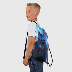 Рюкзак-мешок Кот в стиле киберпанк, цвет: 3D-принт — фото 2