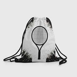 Рюкзак-мешок Теннисная ракетка в черно-белом, цвет: 3D-принт