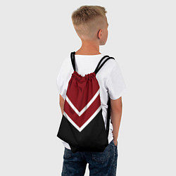 Рюкзак-мешок Красный с чёрным и белые полосы, цвет: 3D-принт — фото 2