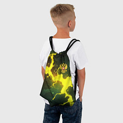 Рюкзак-мешок Герб России зеленый разлом, цвет: 3D-принт — фото 2