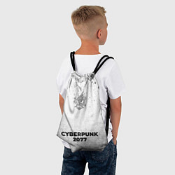 Рюкзак-мешок Cyberpunk 2077 - white gradient по-центру, цвет: 3D-принт — фото 2