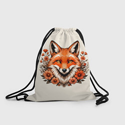 Рюкзак-мешок Japanese fox in flowers, цвет: 3D-принт