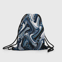 Рюкзак-мешок Тёмно-синий искажённая абстракция, цвет: 3D-принт