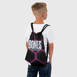 Рюкзак-мешок Bones белый глитч лого, цвет: 3D-принт — фото 2