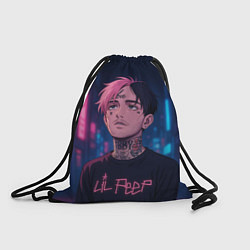 Рюкзак-мешок LiL Peep - Неоновый аниме арт, цвет: 3D-принт