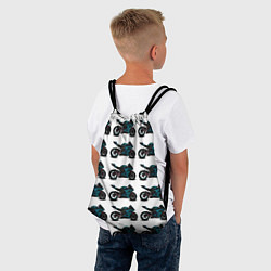 Рюкзак-мешок Motorbike blue, цвет: 3D-принт — фото 2