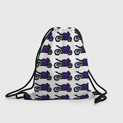 Рюкзак-мешок Motorcycle purple gloss, цвет: 3D-принт