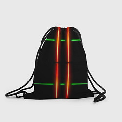 Рюкзак-мешок Neon green black red line, цвет: 3D-принт