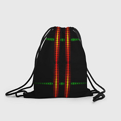 Мешок для обуви Neon black green circles