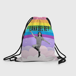 Рюкзак-мешок Lana Del Rey на фоне радуги, цвет: 3D-принт