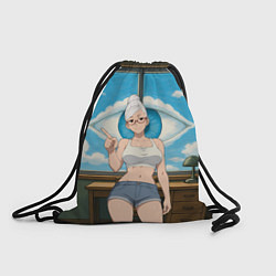 Рюкзак-мешок Dandadan Seiko в комнате указывает, цвет: 3D-принт