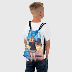 Рюкзак-мешок Дандадан Сиратори Айра с ракушкой в руках, цвет: 3D-принт — фото 2