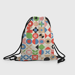 Мешок для обуви Геометрический узор с цветочными элементами - ретр