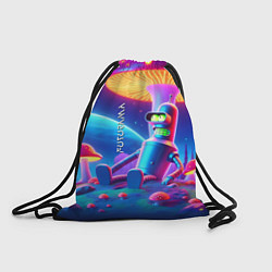 Рюкзак-мешок Робот-сгибальщик Бендер находится под неоновым мух, цвет: 3D-принт