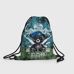 Рюкзак-мешок Медведь десантник на фоне флага ВДВ, цвет: 3D-принт