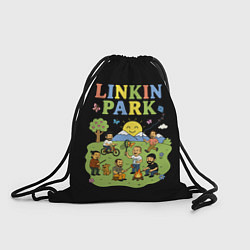 Рюкзак-мешок Linkin Park, мультяшный стиль, цвет: 3D-принт