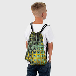 Рюкзак-мешок Абстрактная зелено-черная текстура, цвет: 3D-принт — фото 2