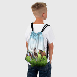 Рюкзак-мешок Лошади в степи, цвет: 3D-принт — фото 2