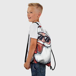 Рюкзак-мешок Санта Клаус в стильных солнцезащитных очках, цвет: 3D-принт — фото 2