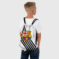 Рюкзак-мешок Barcelona черно белые полосы, цвет: 3D-принт — фото 2