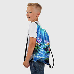 Рюкзак-мешок Цветы на глубине освещённые лучами, цвет: 3D-принт — фото 2