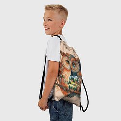 Рюкзак-мешок Сова разделенная на день и ночь абстракция, цвет: 3D-принт — фото 2