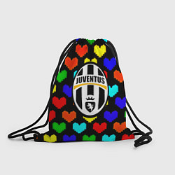 Рюкзак-мешок Ювентус сердце паттерн, цвет: 3D-принт