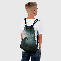Рюкзак-мешок Лошадь в поле - буря, цвет: 3D-принт — фото 2