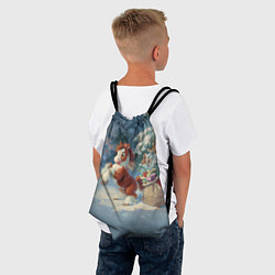 Рюкзак-мешок Лошадка с подарками в лесу, цвет: 3D-принт — фото 2