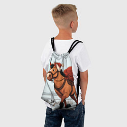 Рюкзак-мешок Лошадка везет новогодние подарки, цвет: 3D-принт — фото 2