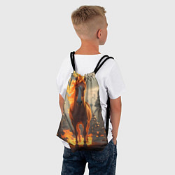 Рюкзак-мешок Огненная лошадь в стиле стимпанк, цвет: 3D-принт — фото 2